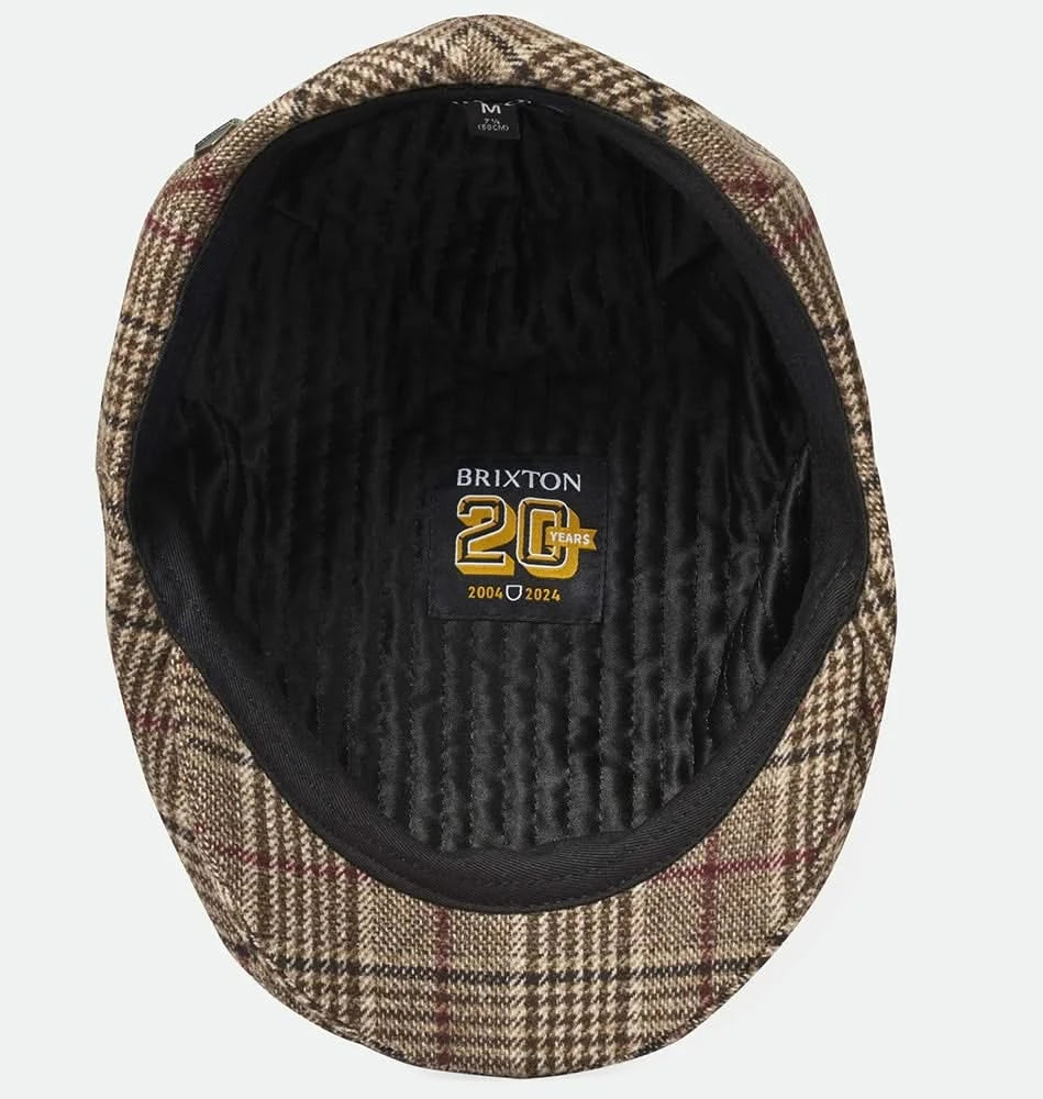 Brixton 20th Anniversary Hooligan Flat Cap – Brown Plaid