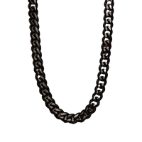 9mm Black Stainless steel Cuban Link Chain
