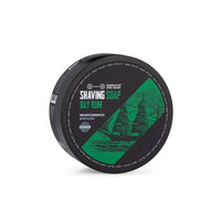 Barrister & Mann Bay Rum Shaving Soap, in the closed container, front view