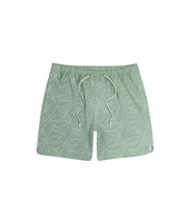 Jetty Bayside Pool short in sage green, flat lay front view
