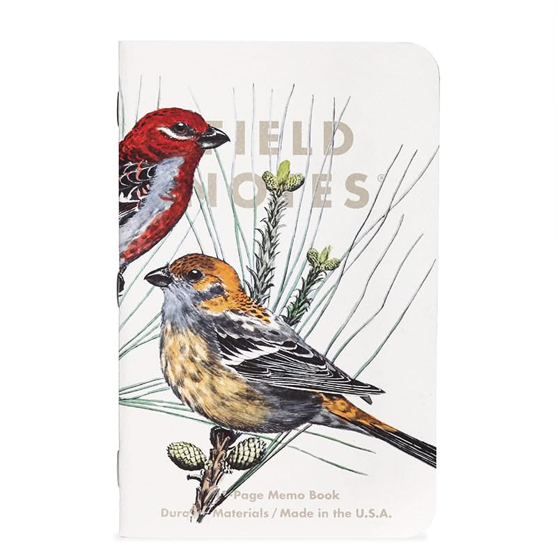FIELD NOTES Birds & Trees of North America series of notebooks.  set "B" Pine Grosebeak shown