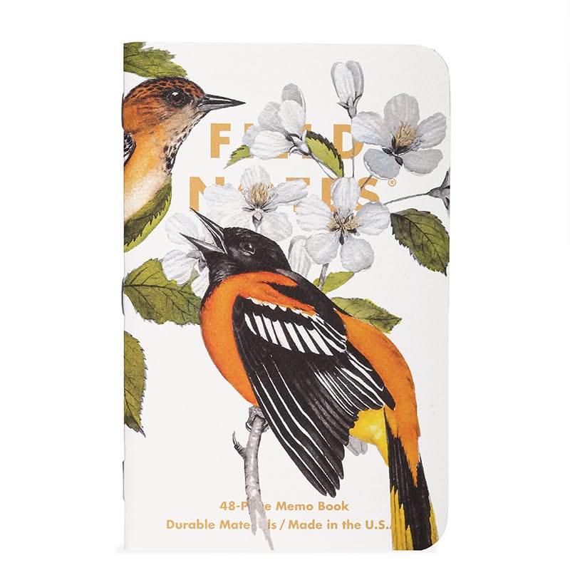 FIELD NOTES Birds & Trees of North America series of notebooks.  set "B" Baltimore Oriole shown