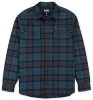 Navy heavyweight organic cotton flannel shirt with double chest pockets and button-down front from Jetty, available at The Simple Man