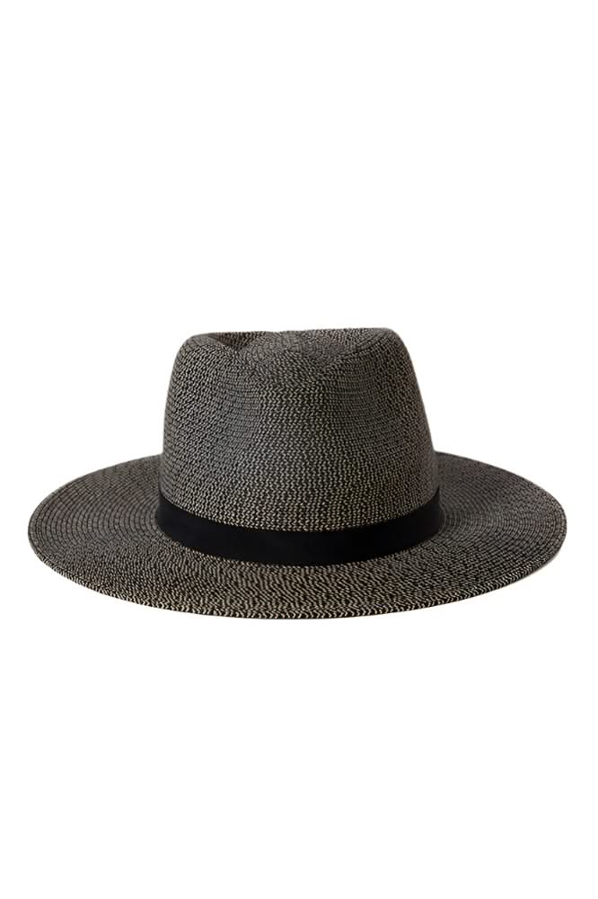 Carolina Packable Straw Travel Hat with black grosgrain band - front angle