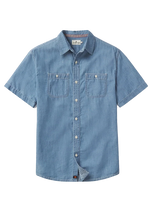 The Normal Brand Chambray Short sleeve shirt, flat lay view