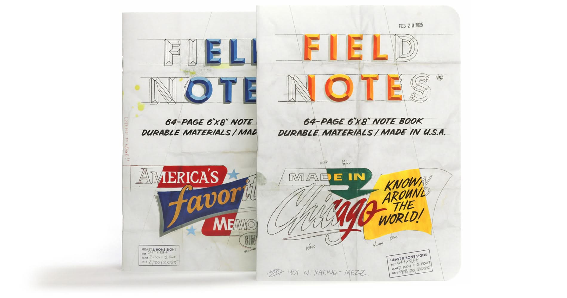 Field Notes "The Chicago Look" 2 pack notebooks, both editions shown
