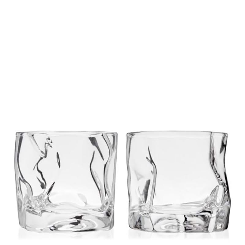 Viski cryrstal molten tumblers, set of two without  packaging box