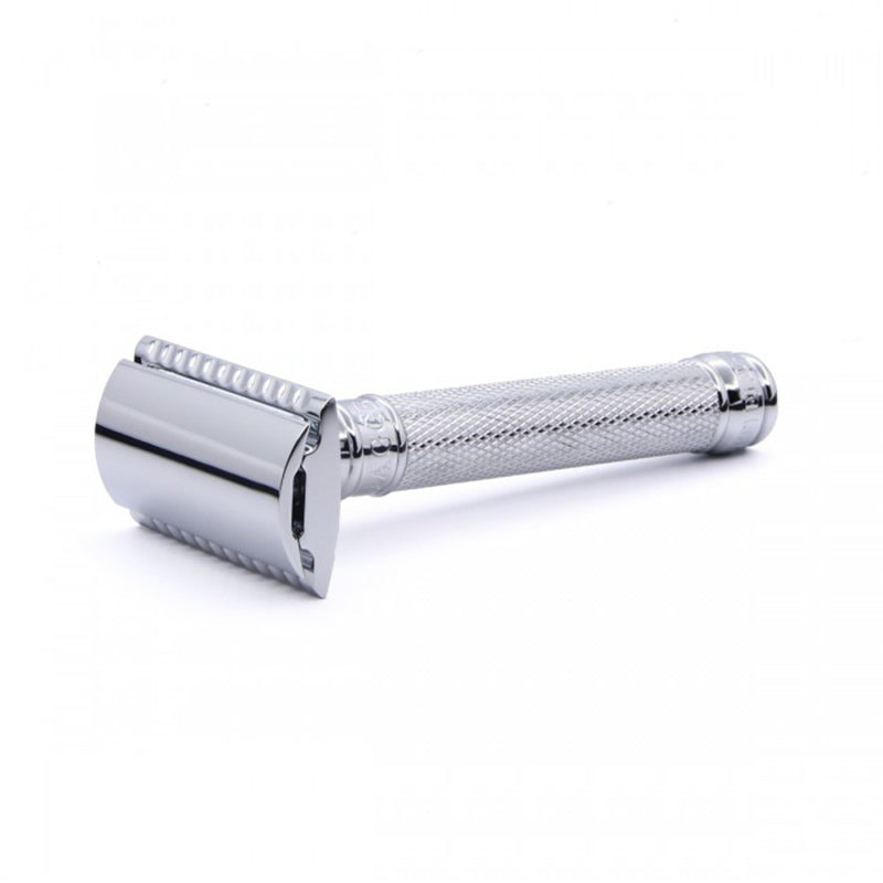 Edwin Jagger DE89 Knurled handle safety Razor laying down