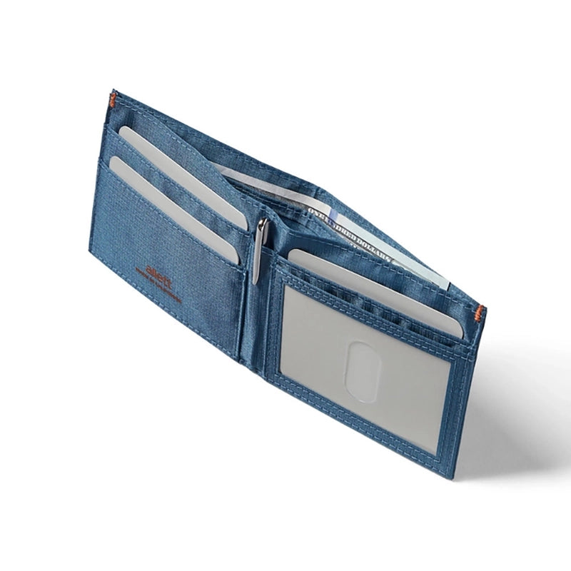 Allett ID Wallet in Indigo Blue, open inside view
