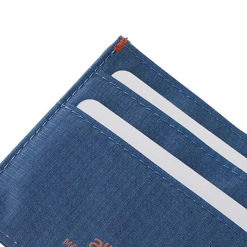 Allett ID Wallet in Indigo Blue, Close up detail view