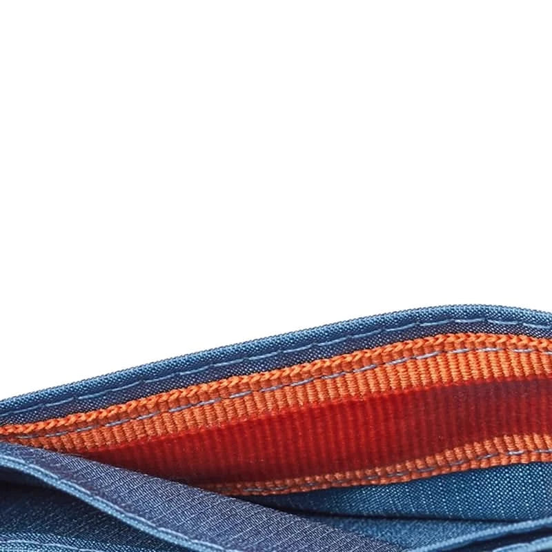 Allett ID Wallet in Indigo Blue, Close up grip detail view