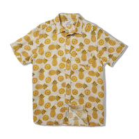 Grayer's madras shirt with Pineapple Motif, flat lay view