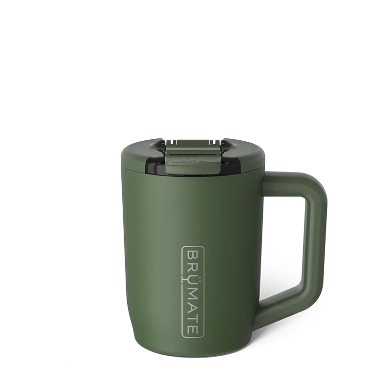 BrüMate MÜV 15oz Travel Mug in OD Green – Durable insulated mug with locking lid and rubber base – The Simple Man