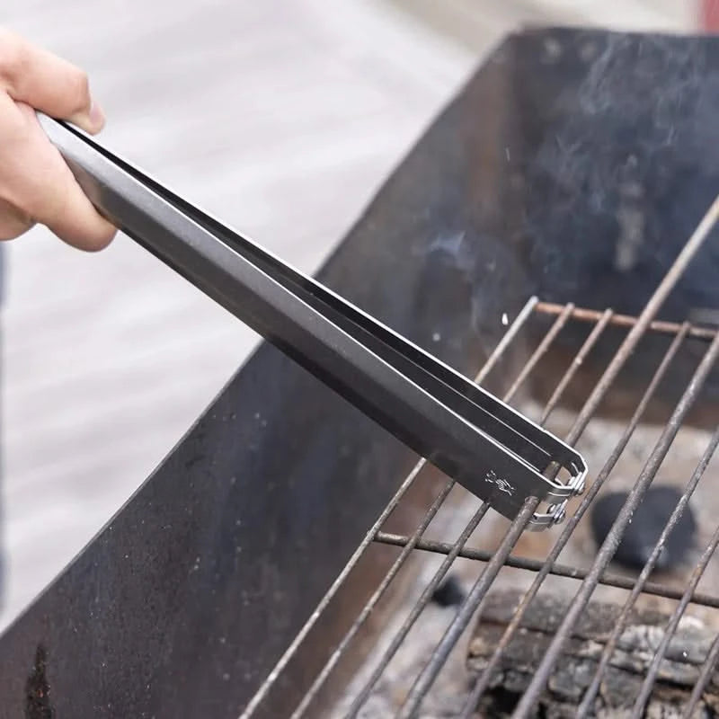 Opinel Grilling set, includes Knife, spatula attachment, and tongs - featuring tongs handle