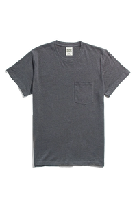 Bridge & Burn Organic Hemp T-shirt in Slate Grey, flat lay view
