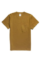 Bridge & Burn Organic Hemp Pocket Tee in Ochre Color, flat lay view