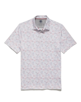 Flag & Anthem Pasadena Toucan Polo in white/coral color, flat lay view