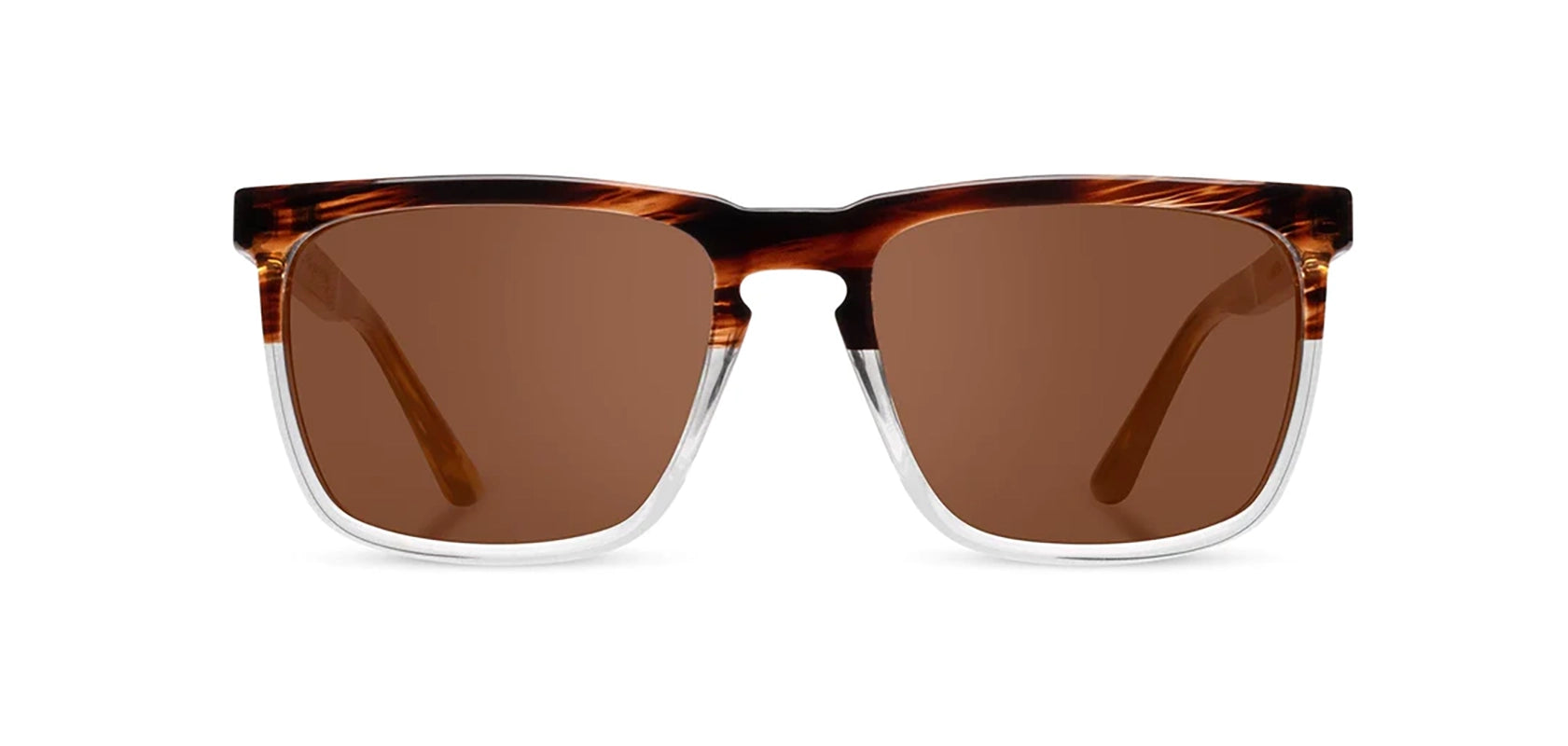 Camp Ridge sunglasses with Whiskey Soda / Walnut Frames, with Brown Polarized lenses, Front View