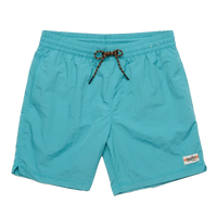 Howler Brothers Salado Shorts in Aqua, flat lay view