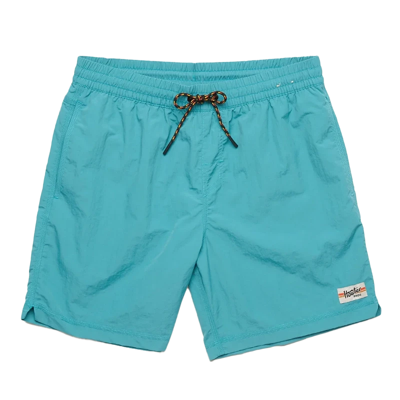 Howler Brothers Salado Shorts in Aqua, flat lay view