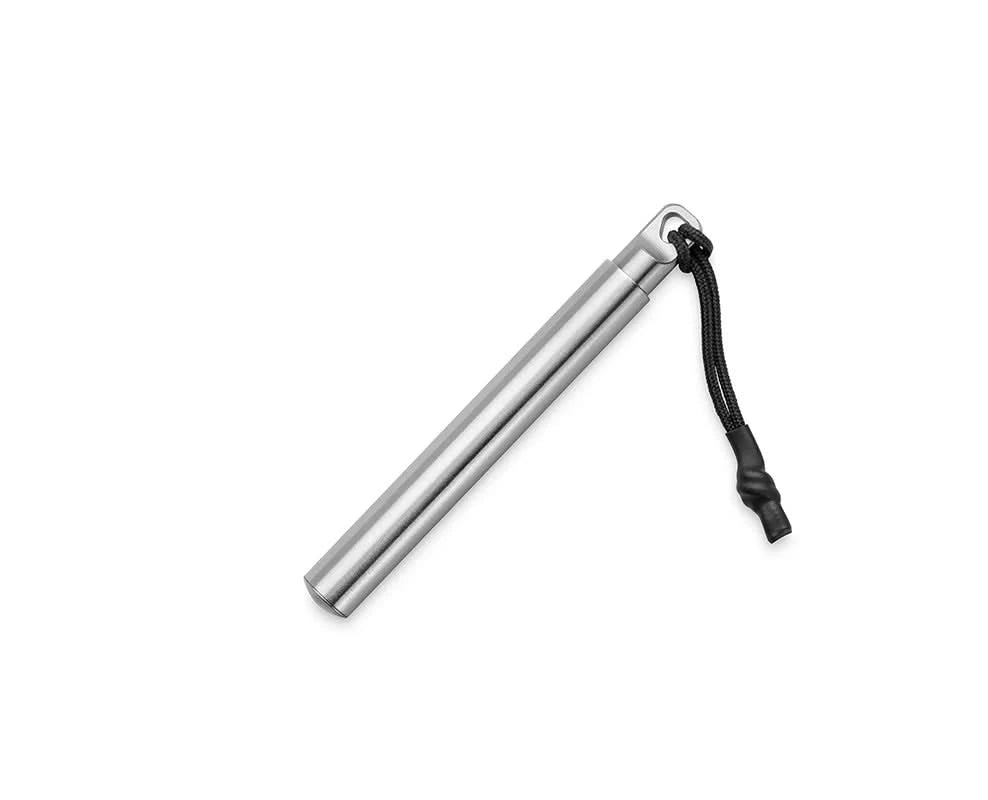 The James Brand Stilwell pen in Stainless silver  color, showing pen closed