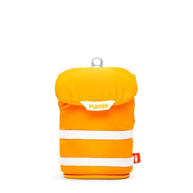 Floating can cooler sleeve for 12 oz cans in buoy-style design,REAR VIEW