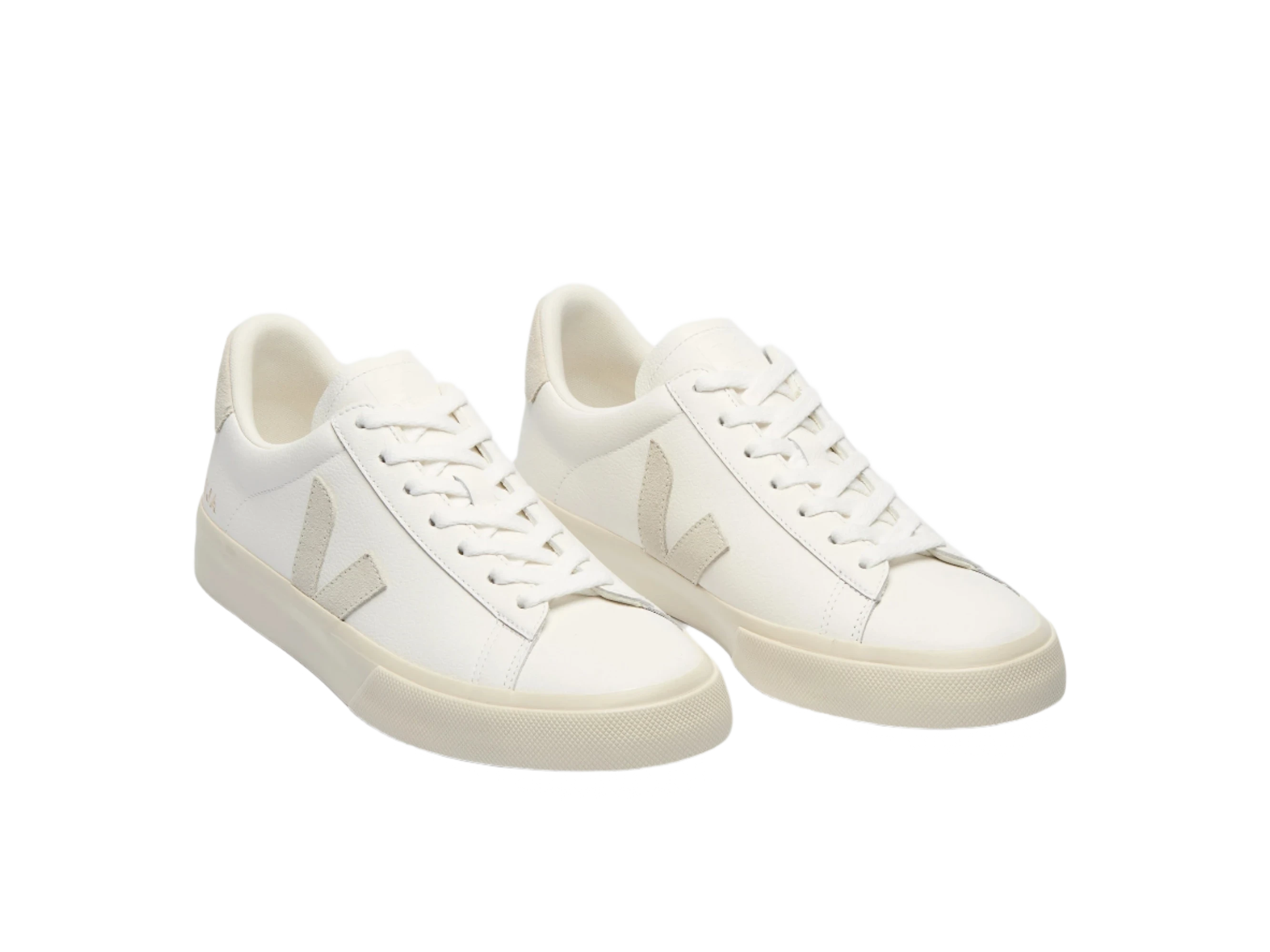 Veja Campo Sneakers - Front Angled View Showing ChromeFree Leather and Suede Details