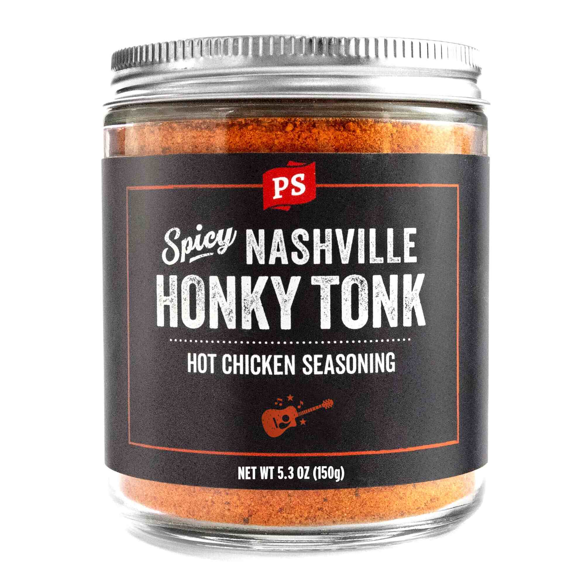 PS Spicy Nashville Honky Tonk Hot Chicken Seasoning – 5.3oz jar of bold, Southern-style spice blend for wings, fried chicken, ribs, and grilled meats.