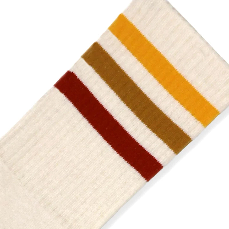 Socco Naturals Socks with Sunset stripes up close view