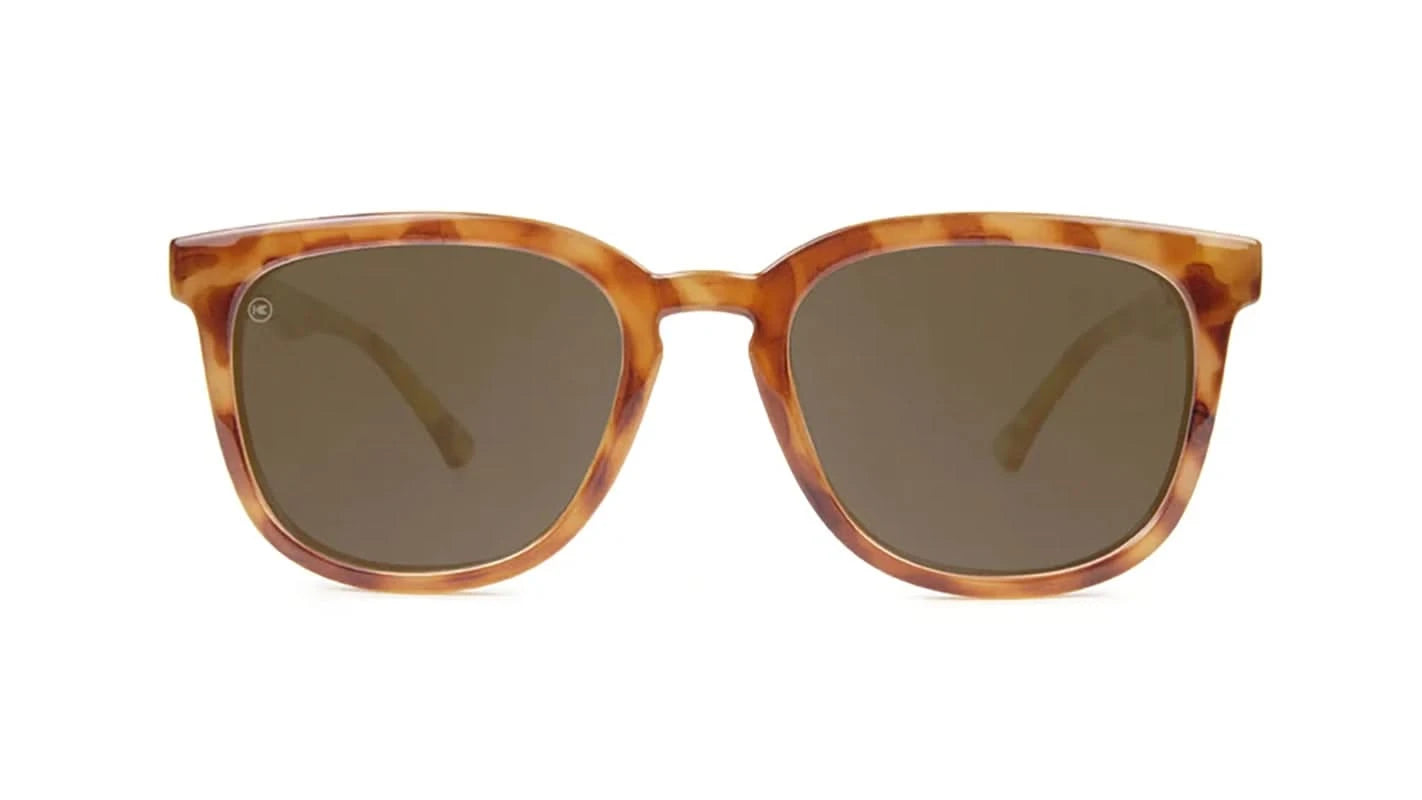 knockaround Paso Robles Sunglasses in glossy Tortoise with amber lenses, front  view