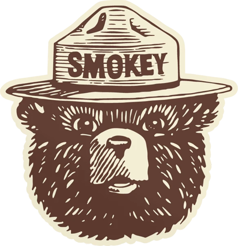 Smokey the bear Logo sticker