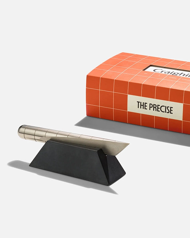Craighill Precise Gift Box detailing desk knife on the plinth block holder