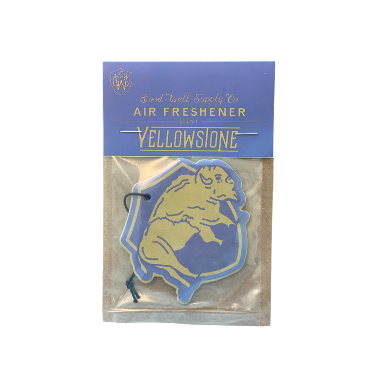 Good & Well supply Co Yellowstone Car Air Freshener in the package