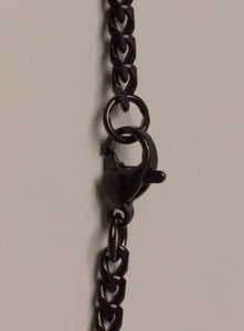 3.5mm Black stainless steel cuban chain close up clasp