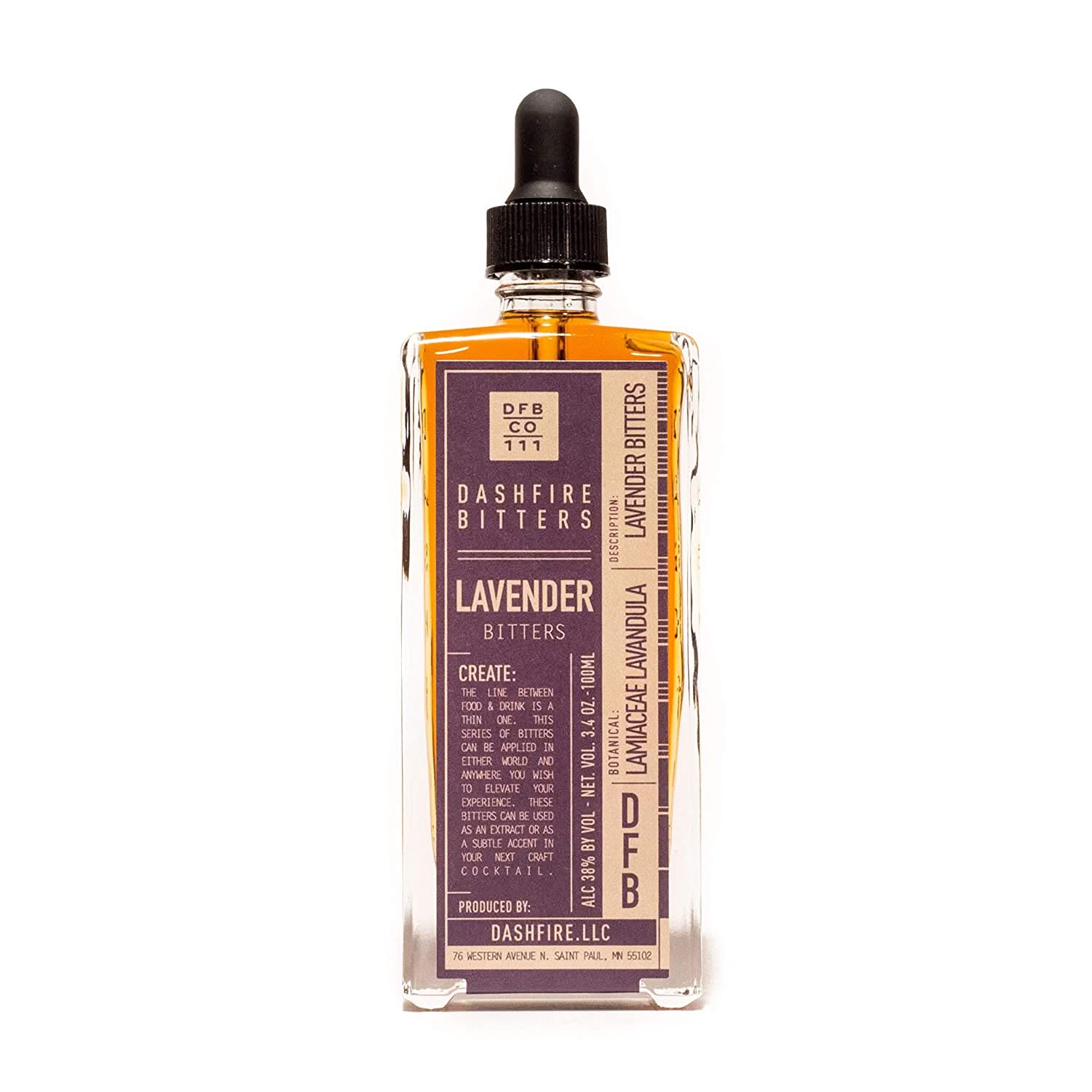 Dashfire Lavender bitters in the bottle