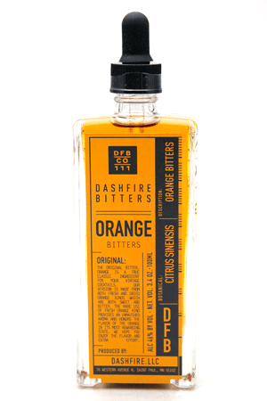 Dashfire orange bitters in the bottle