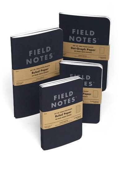 Field Notes 3-pack Pitch Black Memo Book