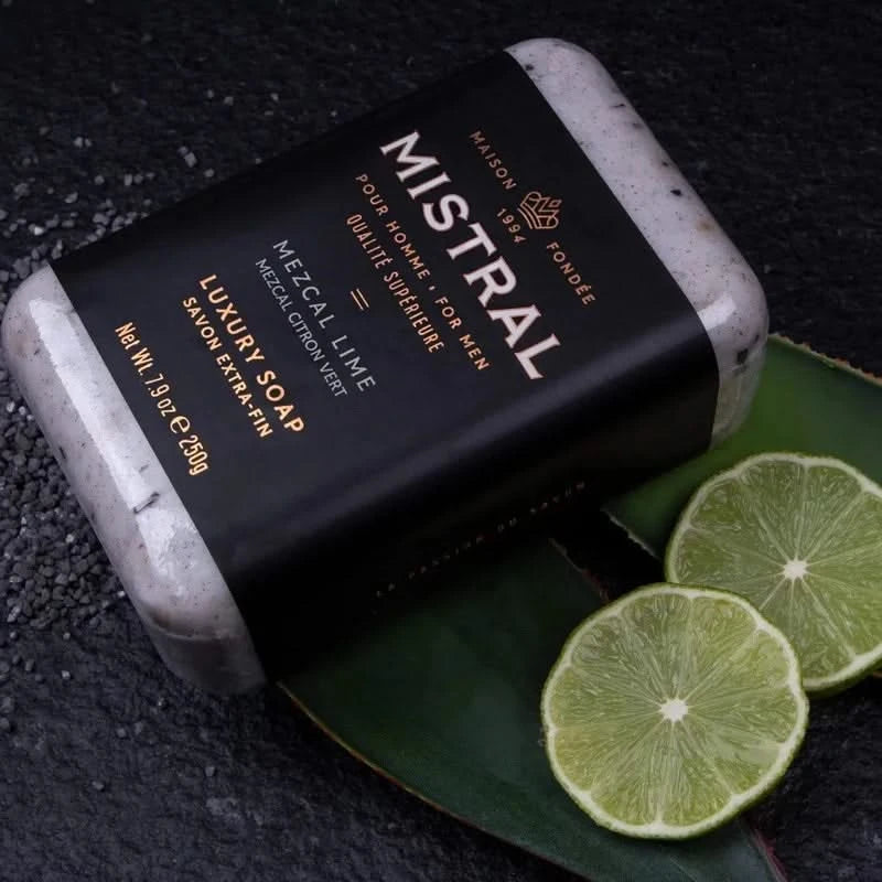 MISTRAL MEXZCAL LIME SOAP BAR WITH CUT LIME DECOR