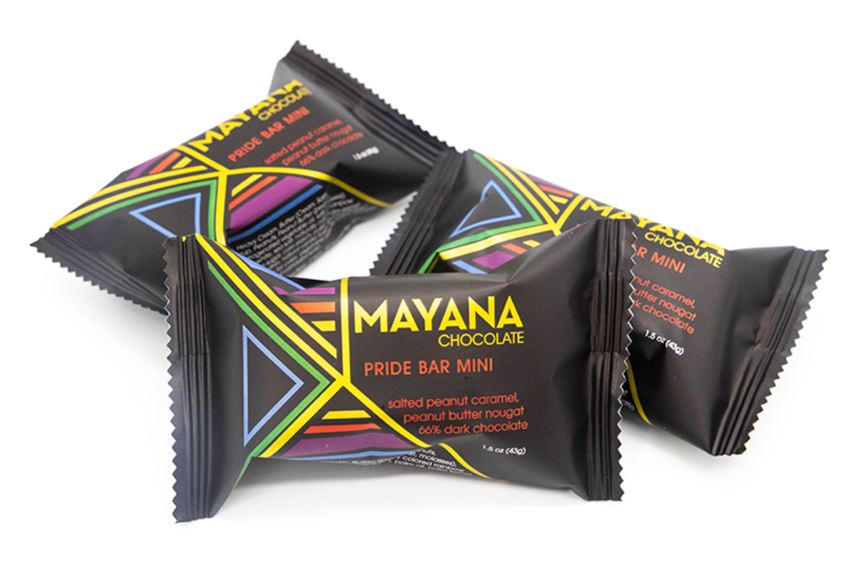 Mayana Pride Bar Mini, shown in the wrapper