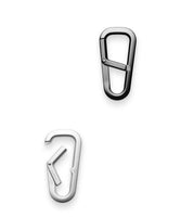 The James Brand Hardin Key/Carabiner clip showing silver and black models