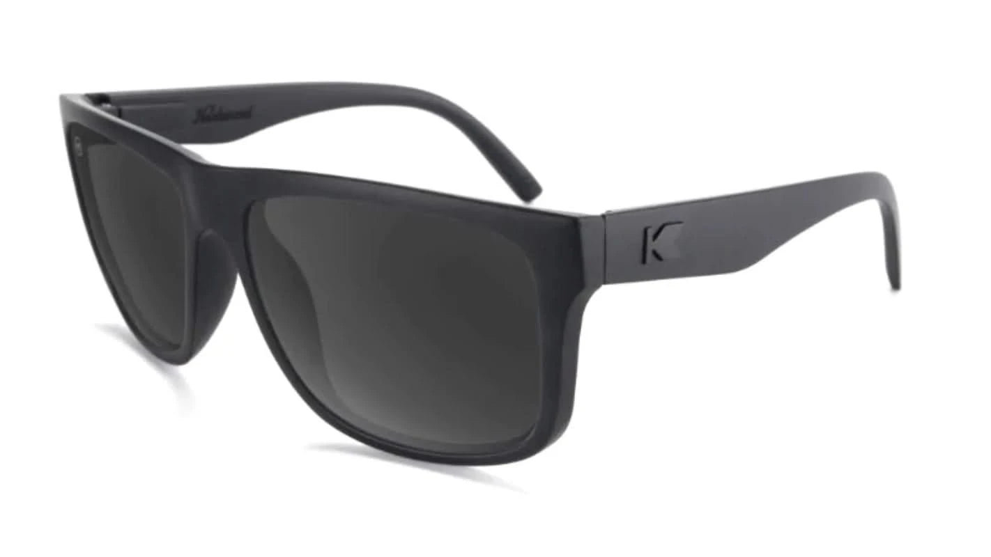 Knockaround Torrey Pines Black on Black Sunglasses Angled Front View