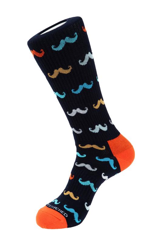Mustache Athletic Sock