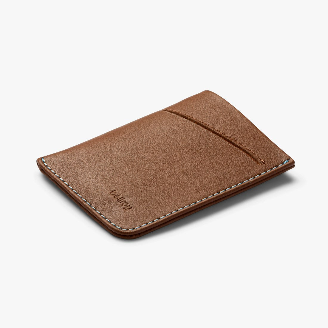 Bellroy Card Sleeve Second Edition slim leather card holder in Hazelnut, front view - The Simple Man