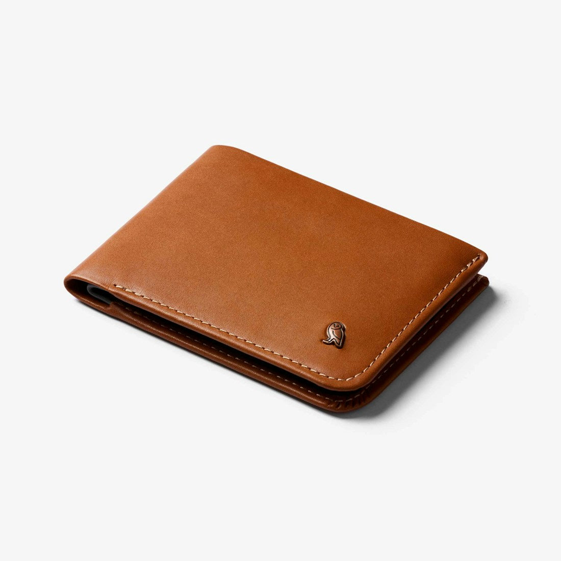 Bellroy Hide & Seek RFID leather wallet in Caramel, front view - The Simple Man