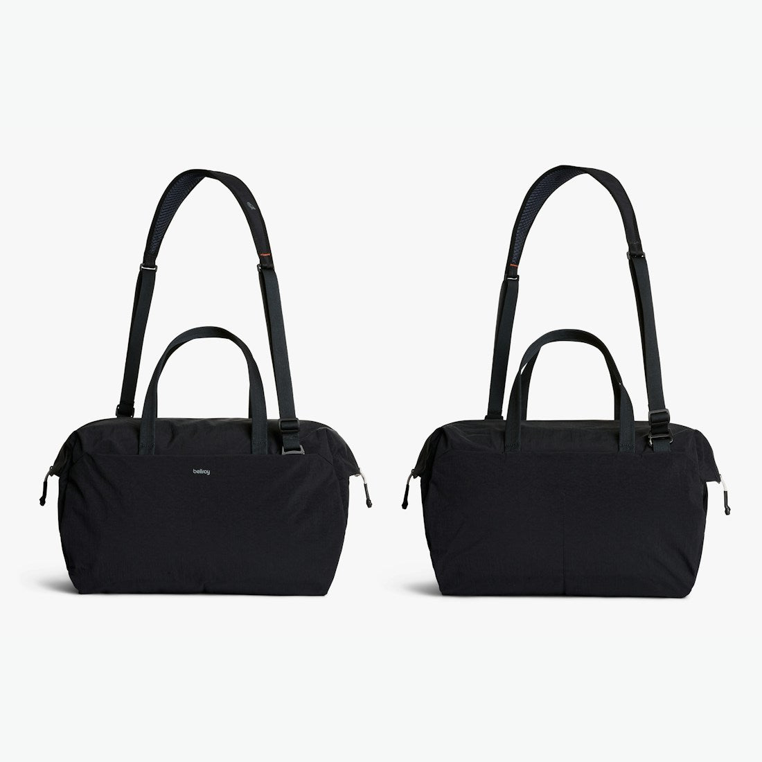 Bellroy Lite Duffel in Black, front and back views - The Simple Man