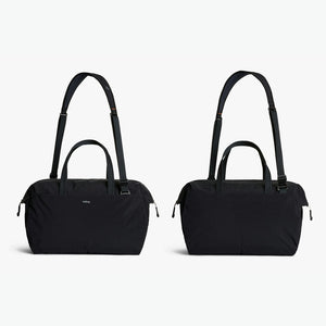 Bellroy Lite Duffel in Black, front and back views - The Simple Man