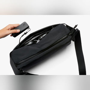 Bellroy Venture Sling 6L in Black, open with contents - The Simple Man