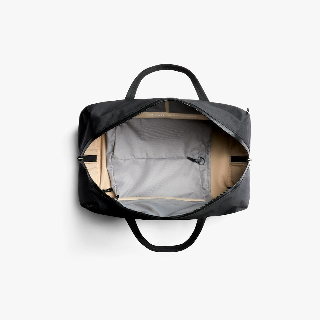 Bellroy Venture Duffel 40L in Black open showing fully packed bag - The Simple Man