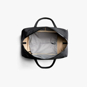 Bellroy Venture Duffel 40L in Black open showing fully packed bag - The Simple Man