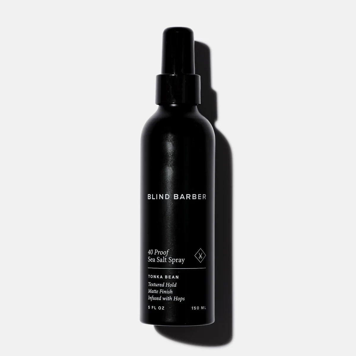Blind Barber 40 Proof Sea Salt Spray black bottle, product shot, The Simple Man